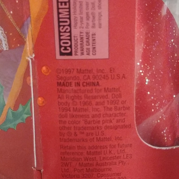 1997 10th Anniversary Holiday Barbie - Picture 4 of 4